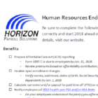 Horizon HR Checklist